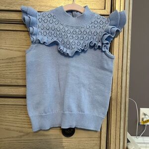 Janie and Jack Light Blue Ruffled Sweater Top